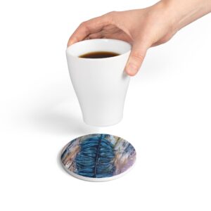 Single Feather - Ceramic Coaster