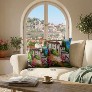 European Village — Spun Polyester Square Pillow