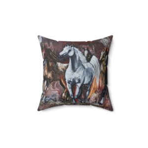 Purebred Horses — Spun Polyester Square Pillow