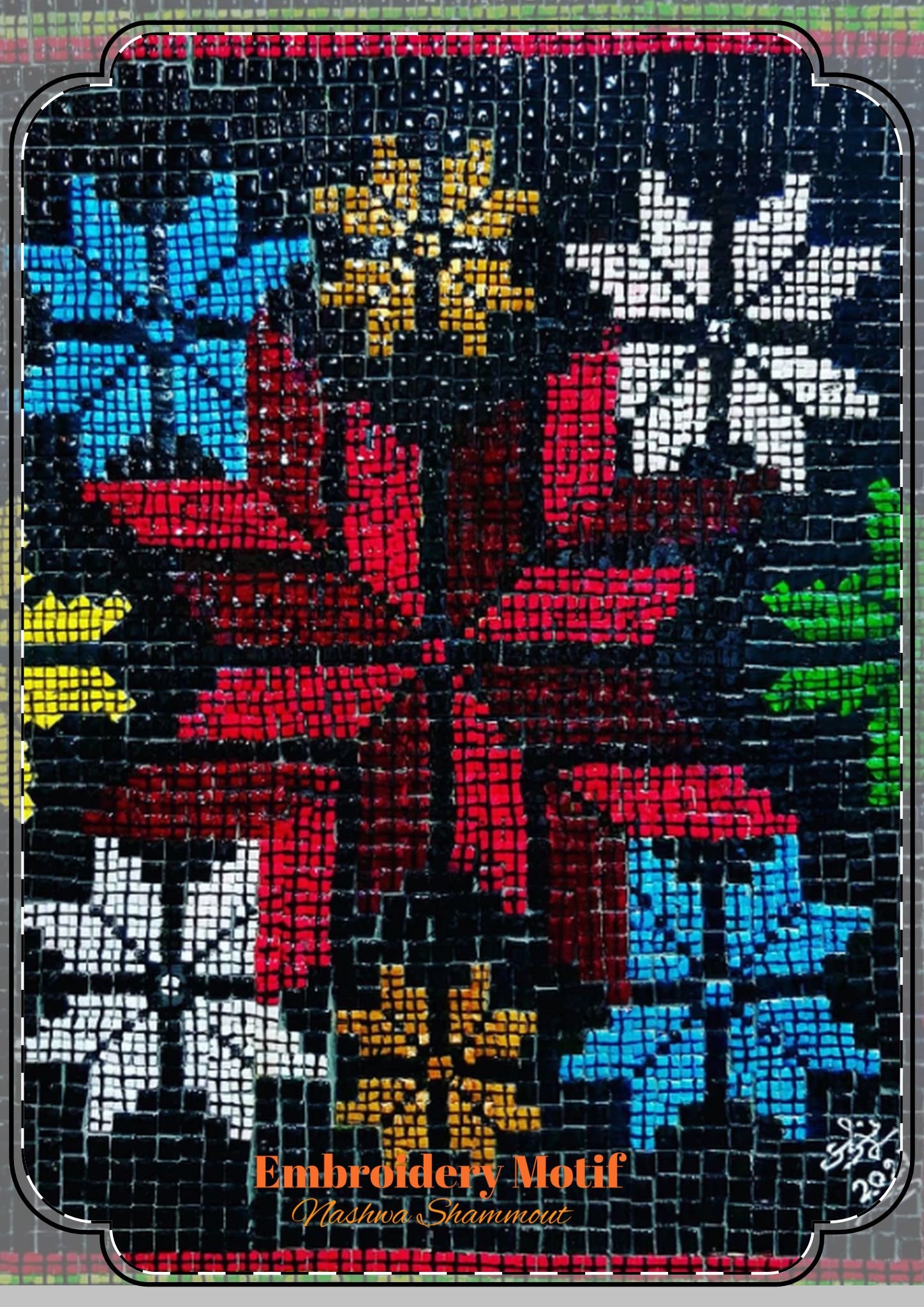 Embroidery Motif — Blank Postcards with Envelopes - Image 2