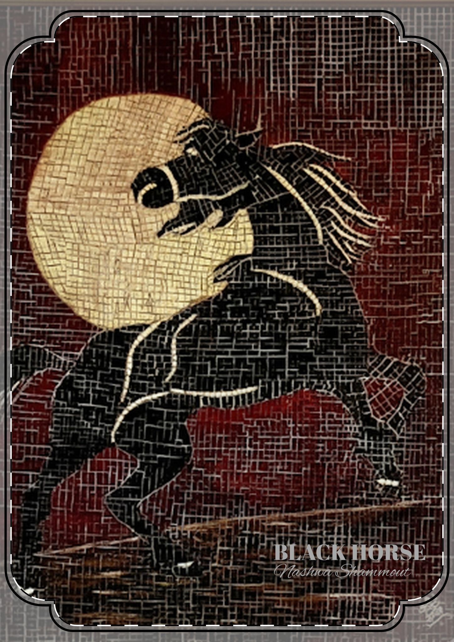 Black Horse — Blank Postcards with Envelopes - Image 2