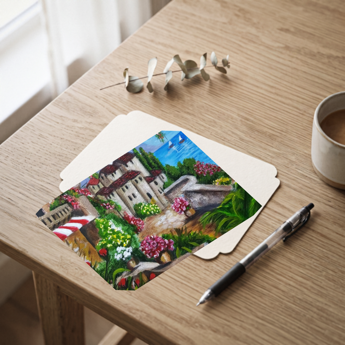 European Village — Blank Postcards with Envelopes